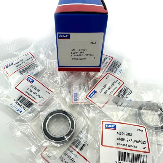 Double Rubber Sealed Deep Groove Ball Bearing SKF 61804-2RS1 20X32X7 mm for Industrial Machinery