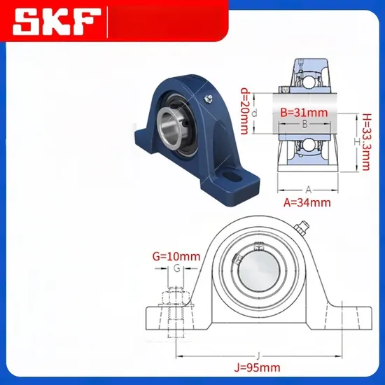 Pillow Block Bearing Unit UCP211 with Extended Inner Ring Set Screw Locking Corrosion Resistant