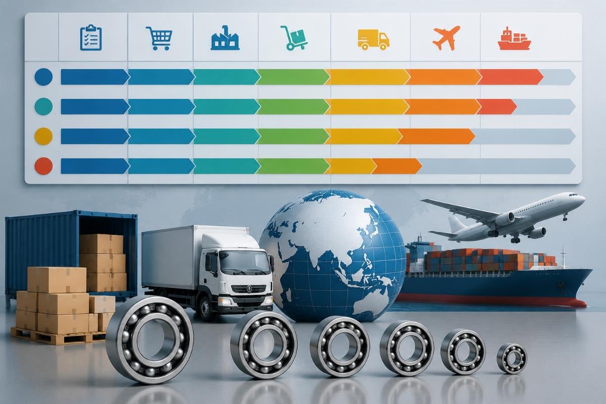 Lead time comparison chart for different shipping and order types