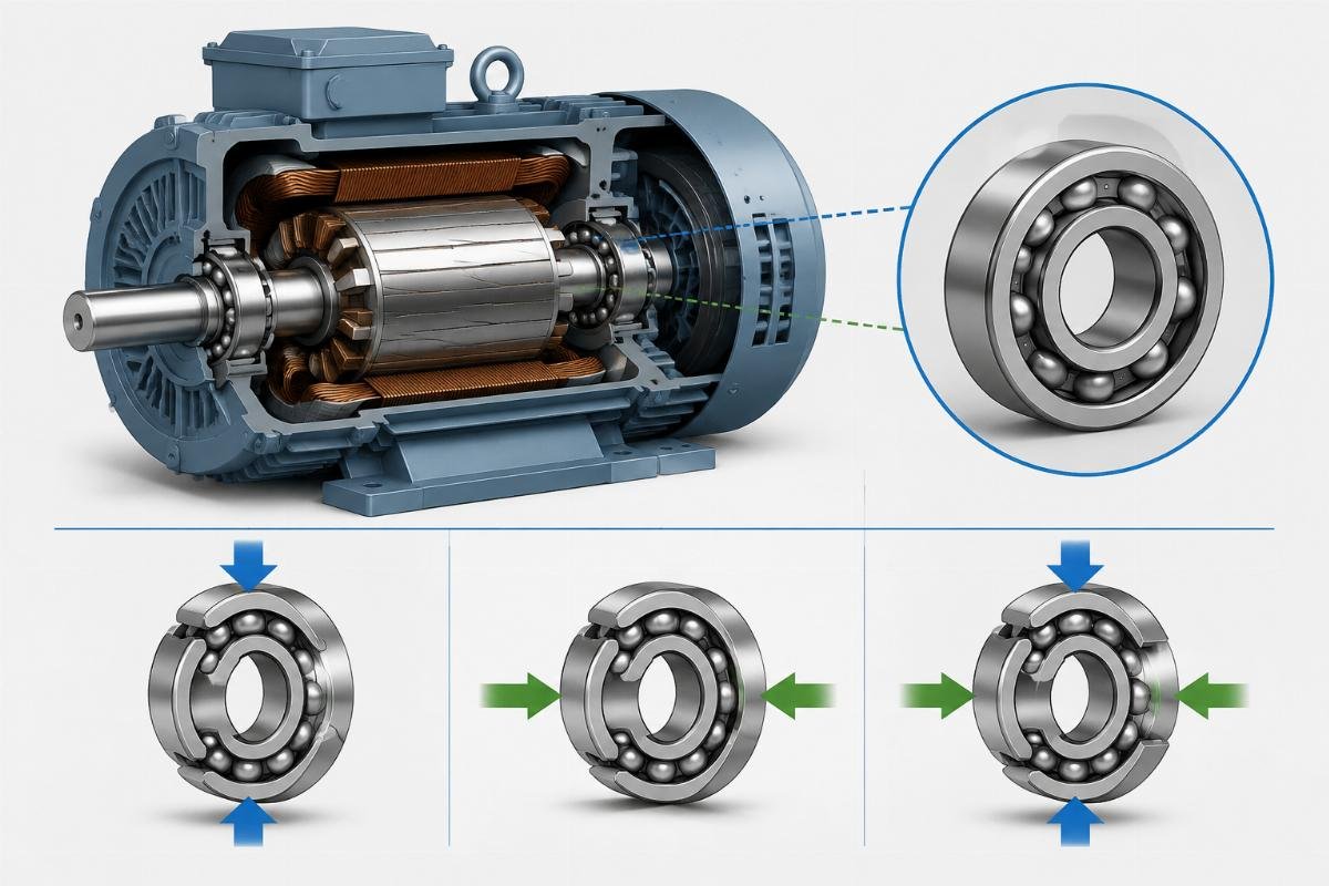 Electric Motor Bearing Load Analysis Diagram