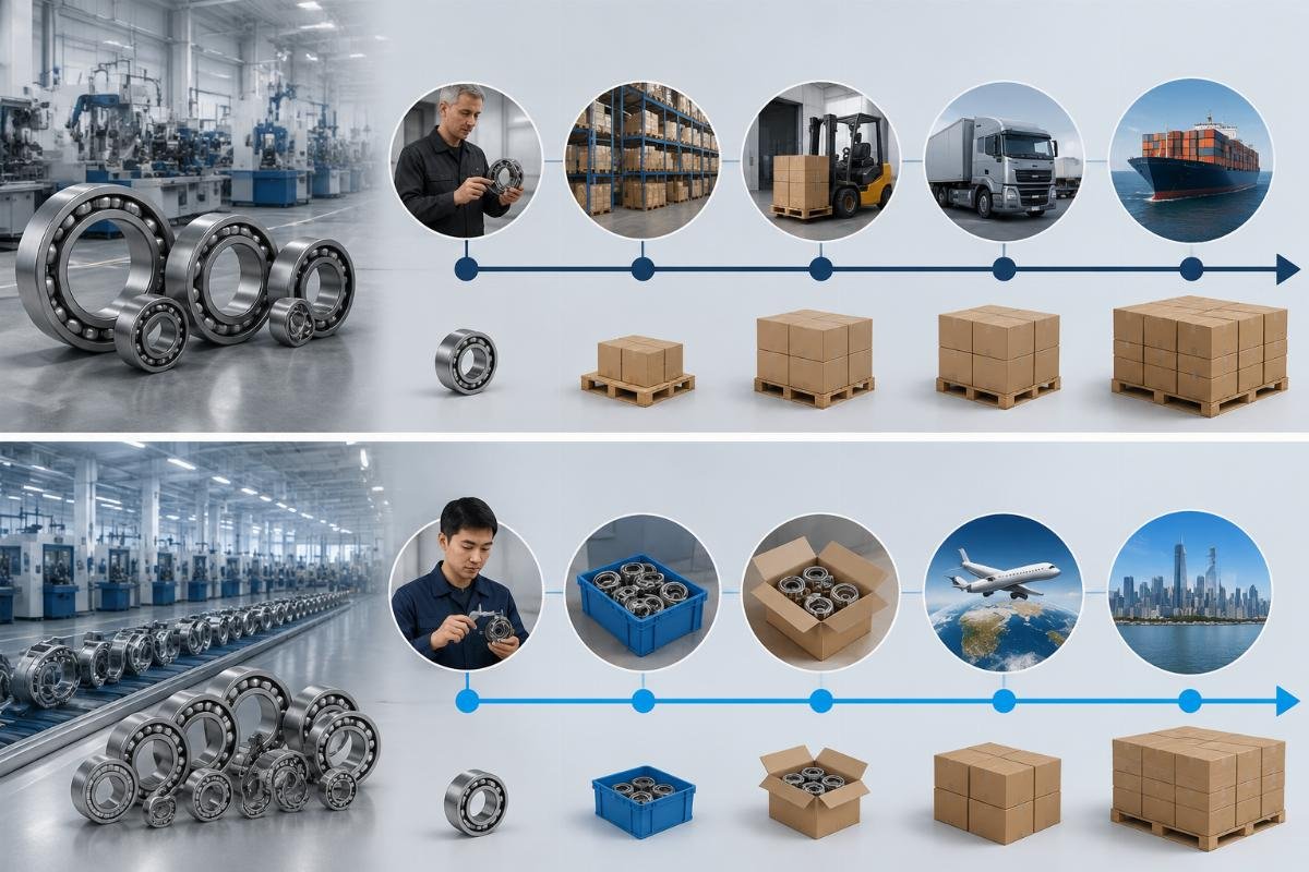 Bearing sourcing lead time and MOQ comparison Order fulfillment timeline comparison between legacy brand suppliers and specialized Chinese exporters