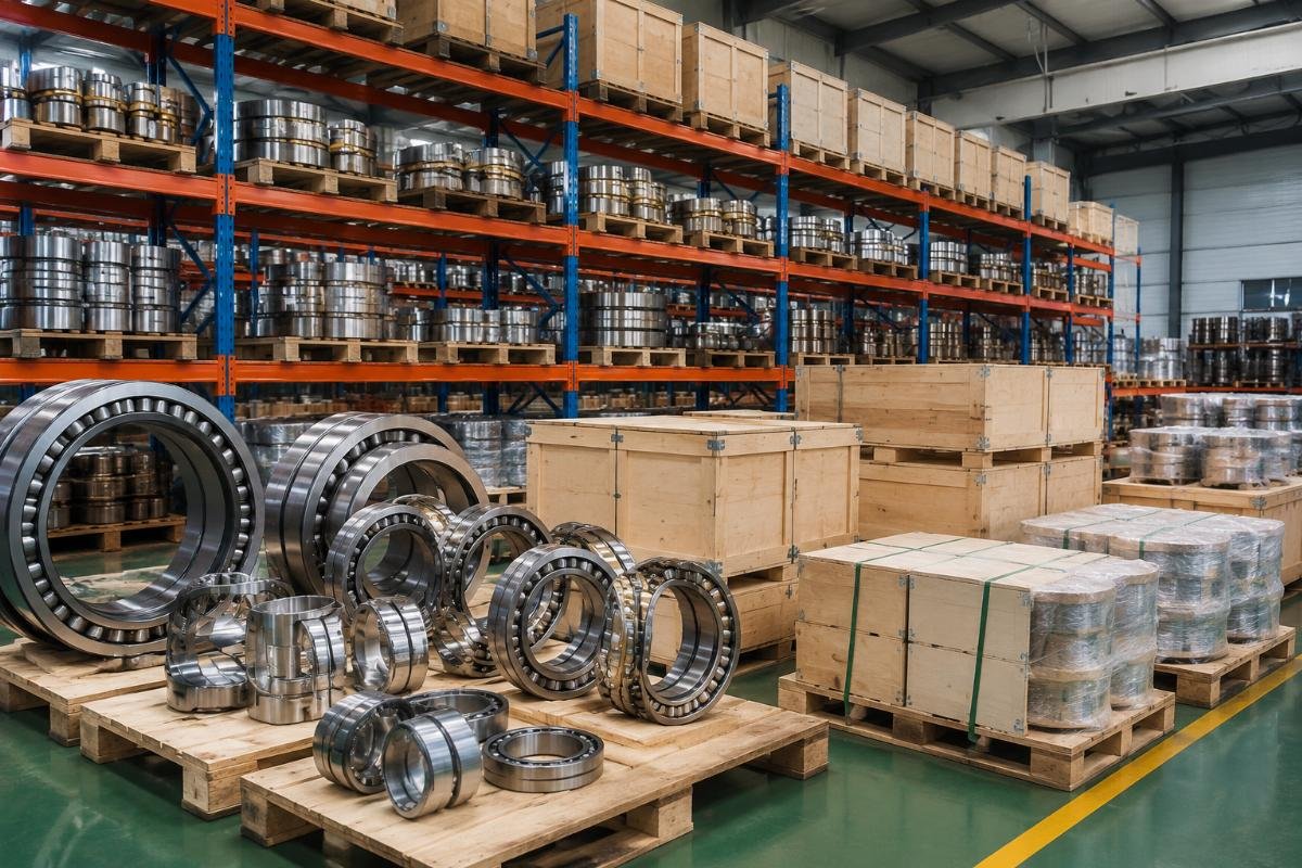 China cement bearing supplier product stock Cement industry bearing product inventory and packaging