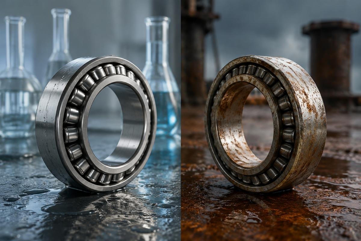 Chrome steel vs. stainless steel bearing performance in corrosive environments Tapered roller bearing material comparison