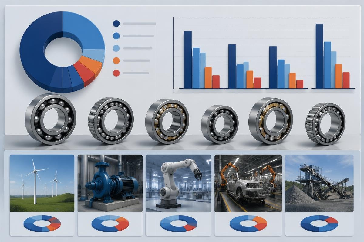 Cross-brand ISO bearing matching failure statistics Infographic showing cross-brand matching failure rate by application type