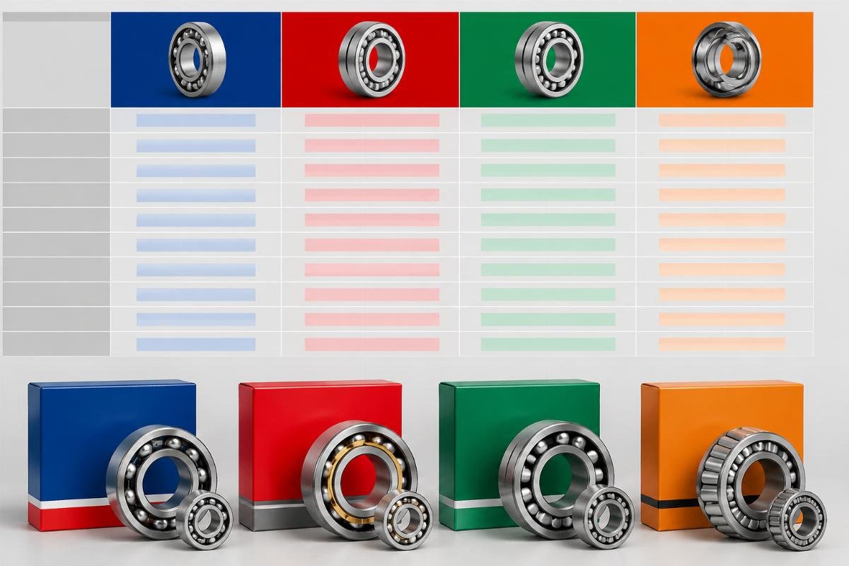 Cross-brand suffix code comparison for ISO bearings Comparison table of suffix codes across SKF, NSK, FAG, and TIMKEN