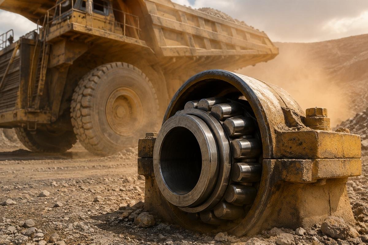 low cost bearing failure risk in heavy duty operating environments Mining haul truck undercarriage bearing assembly operating in dusty high-temperature conditions