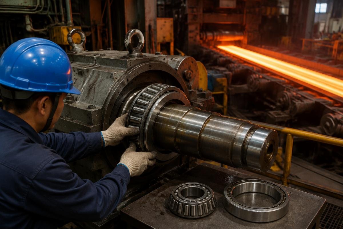 Timken tapered roller bearing installation in steel mill hot rolling equipment Steel Mill Bearing Application Installation