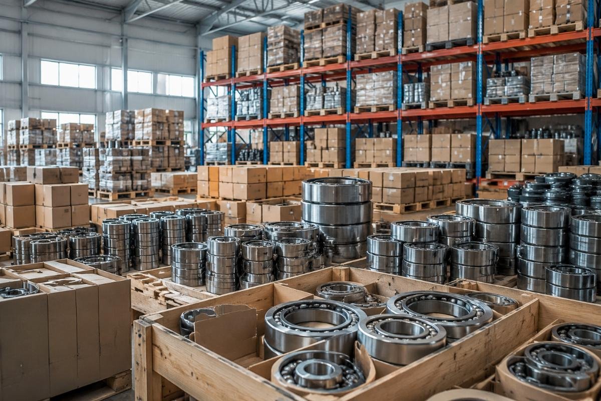 Torrington equivalent bearing inventory Warehouse storage of cross reference bearing SKUs ready for global dispatch