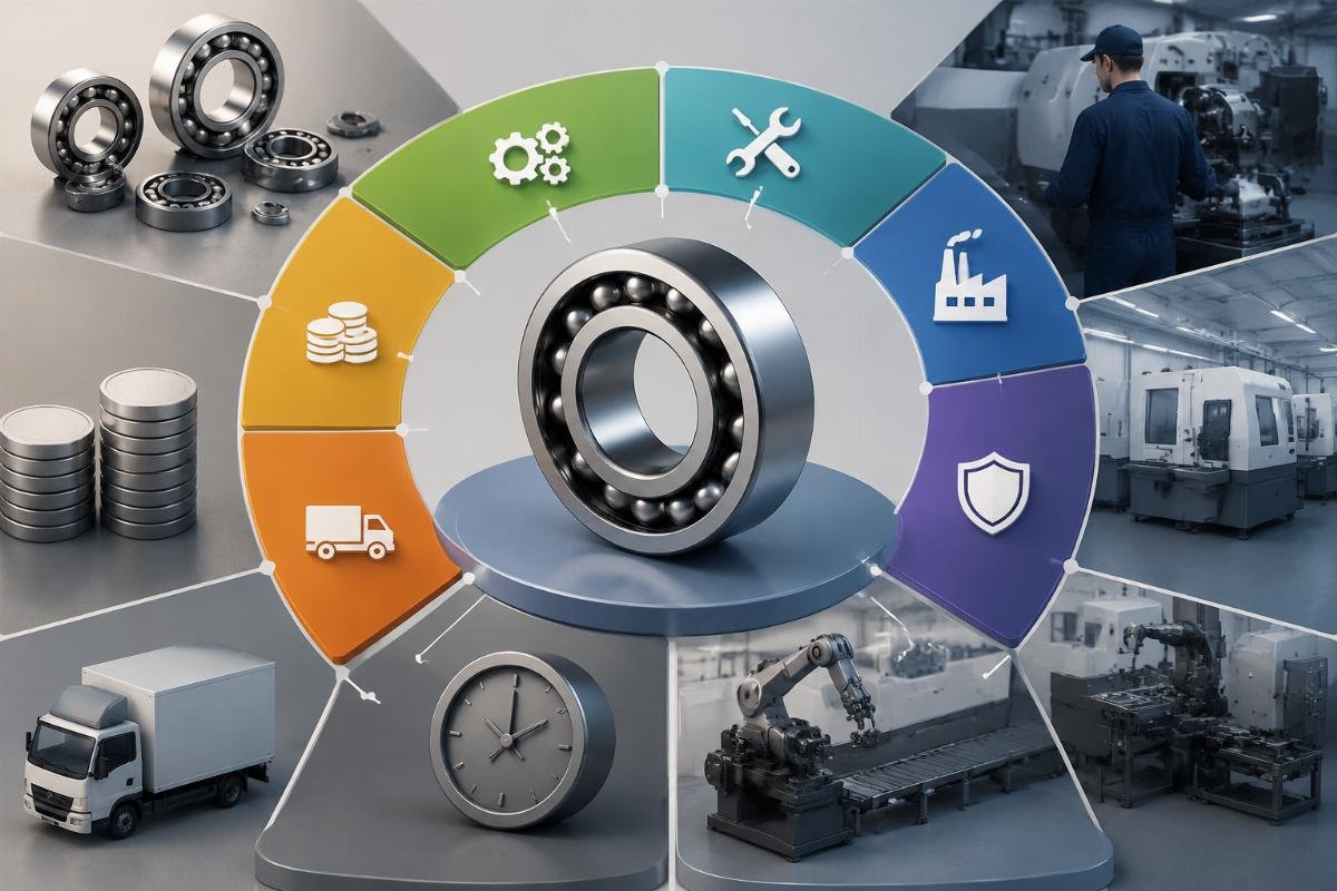 Total Cost of Ownership breakdown showing hidden costs beyond purchase price TCO Components for Bearing Procurement
