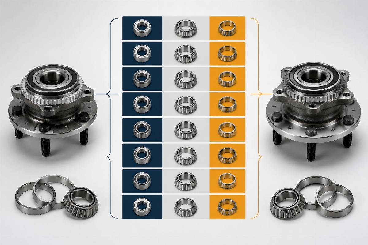 Automotive wheel hub tapered bearing cross reference list
